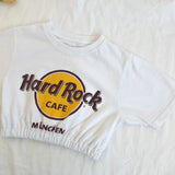 Hard Rock Café Munchen camiseta crop vintage