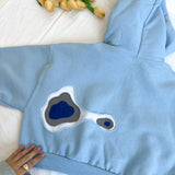 Gen Nébula cropped hoodie baby blue