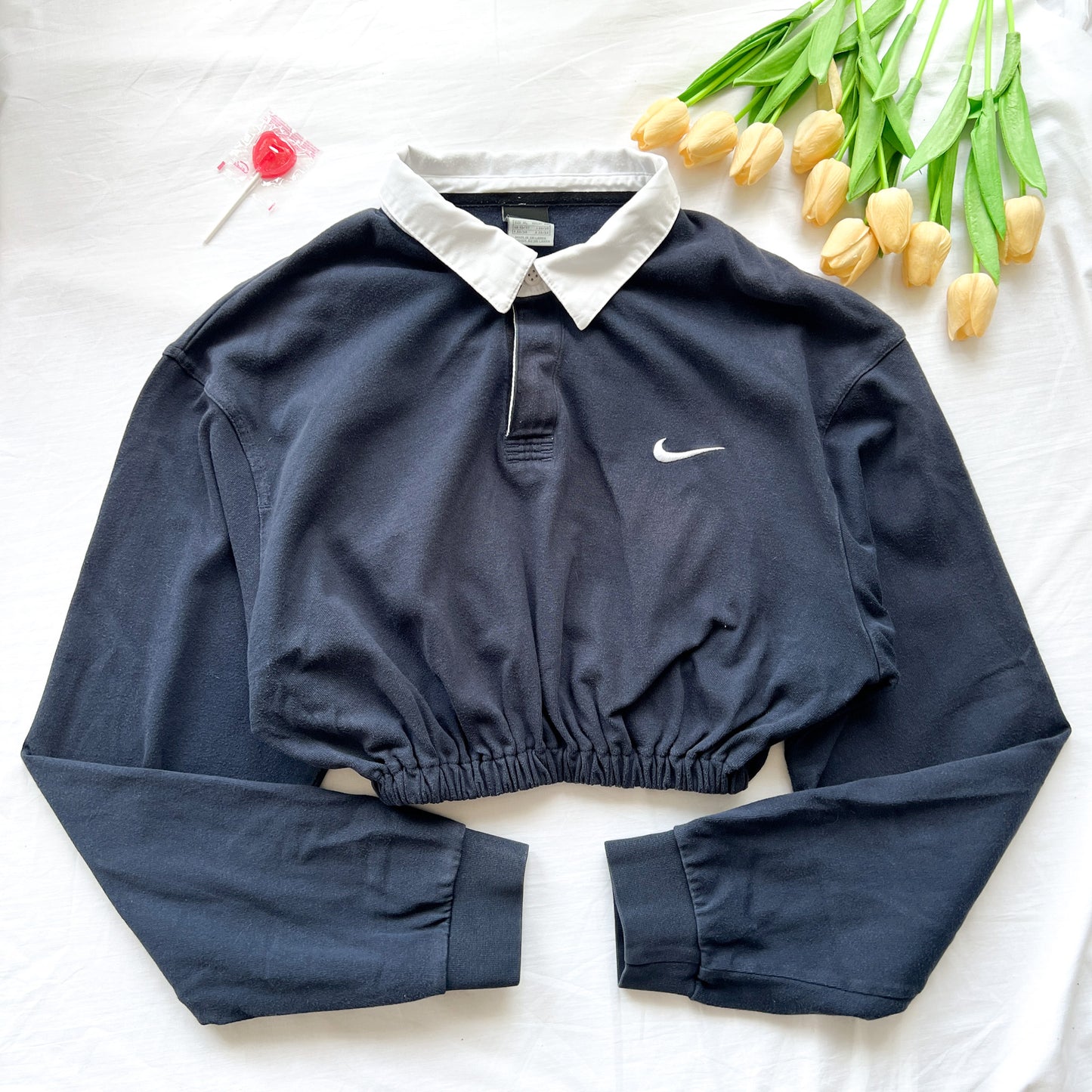 (XL) Nike polo crop vintage navy long