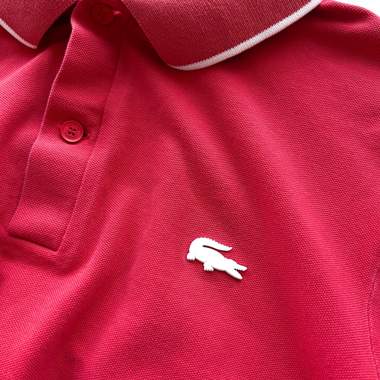 (XS) Lacoste polo crop vintage red