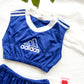 (XS/S) Adidas set crop vintage blue football