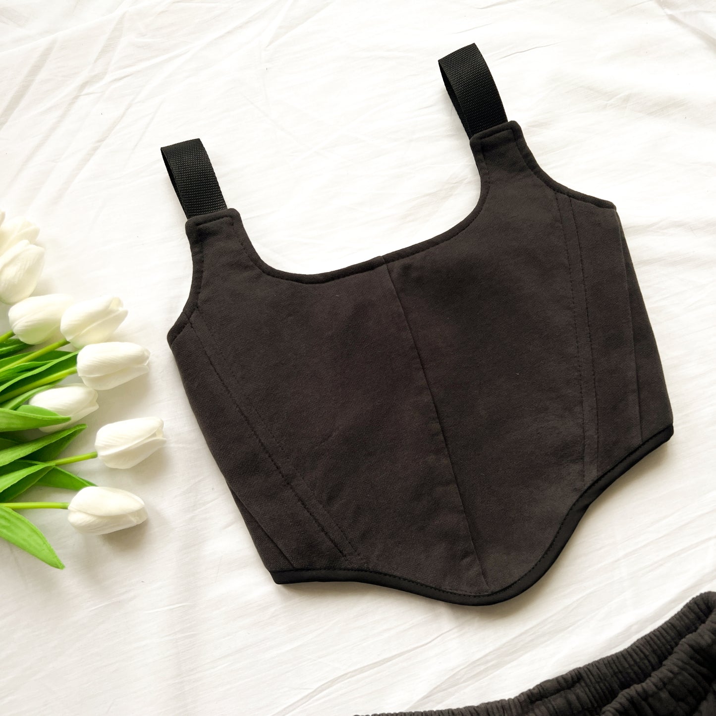 (S/34) Nike reworked corset set vintage dark grey