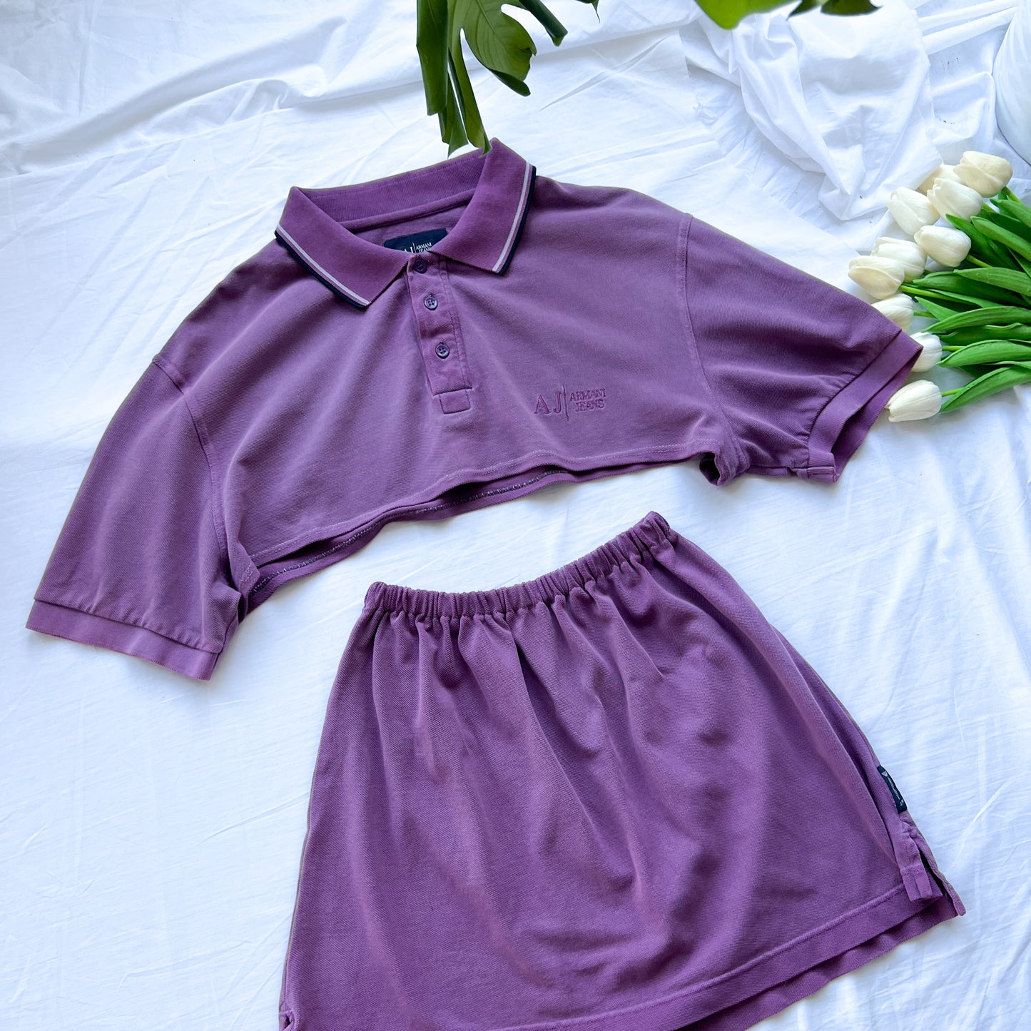 (XS) Armani Jeans reworked set vintage lilac