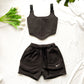 (S/34) Nike reworked corset set vintage dark grey