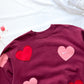 (S/M) Nike sudadera reworked vintage burgundy hearts