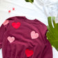 (S/M) Nike sudadera reworked vintage burgundy hearts